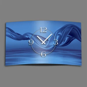 dixtime moderne Designer Wanduhr abstrakt Seide blau  leise kein Ticken 3D-0075 - Bild 1 von 5