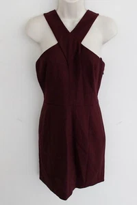 Elizabeth and James Dress Size 4 Maroon Red Halter Short Sheath Party - Picture 1 of 10