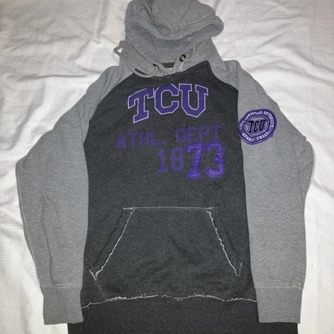TCU  Hoodie Sweatshirt Horn frogs Hooded Charcoal 4th & 1 Medium Cover