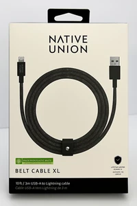 Câble ceinture Native Union XL 10 pieds USB-A vers Lightning certifié MFi - Neuf scellé - Photo 1 sur 2