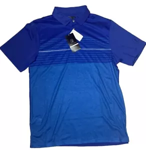 PGA TOUR Pro Series Mens Short Sleeve Polo Shirt Blue Athletic Fit Medium - Picture 1 of 6