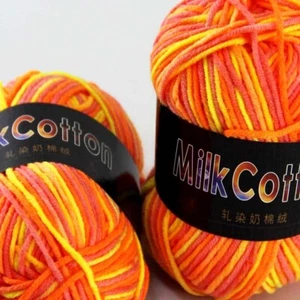 Aipeng New 2ballsx50g Cotton Soft Baby Hand-dyed Socks Scarf Knitting Yarn 14 - Picture 1 of 12