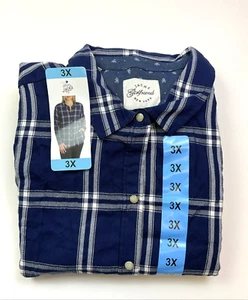 Jachs Girlfriend Ladies' Button Up Long Sleeve Flannel Shirt, Blue, Size: 3X - Picture 1 of 10