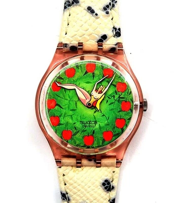 NEW Swatch Watch FIRST GP108 Nude with Case & Papers 1994 Gents by Nuala Goodman - Image 1 of 4