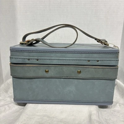 Bolso de Viaje Estuche Rígido Cosmético de Cuero para Pasar la Noche DE COLECCIÓN HARTMANN Azul Foto 1 de 4