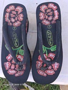 Chanclas Lower East Side Plataforma Mujer Talla 7 Negras Y2K Gruesas Sandalia Tanga - Imagen 1 de 6