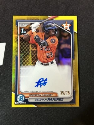 2024 Topps Bowman Chrome German Ramirez #CPA-GR 1st Bowman Auto /75 Astros - Image 1 of 2