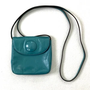 HOBO The Original Turquoise Leather Small Hand Bag Purse Crossbody - Picture 1 of 11