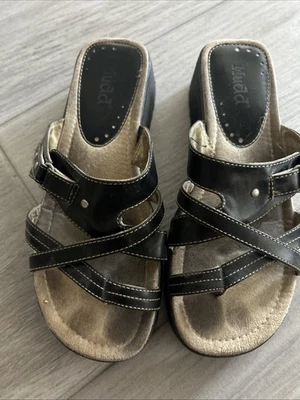 MUDD Slides 女式蹦极厚夏季凉鞋黑色美国 8.5 码 — 第 1/4 张图片