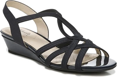 Sandalias de cuña LifeStride Yaya para mujer azul marino nuevas/ob 7W Foto 1 de 4