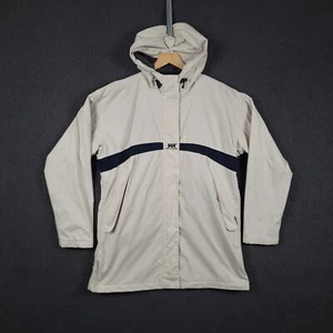 HELLY HANSEN Jacket Womens L Large White Helly Tech Waterproof Rain Coat Parka - Picture 1 of 12