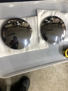 Prime Wheels. 2 Center Caps Nos 7” Diameter Chrome Plastic - Picture 1 of 7
