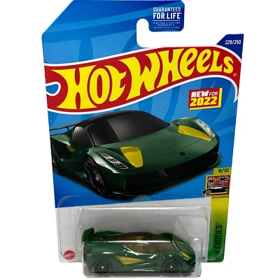 Hot Wheels Lotus Evija 229/250 HW Exotics 8/10 Green 1/64 Die-cast Car NIP 2022 - Image 1 of 4