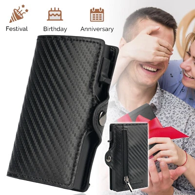 Geldbeutel Slim Wallet mit RFID Schutz Mini Geldbörse Herren Pop-up Kartenetui - Bild 1 von 4