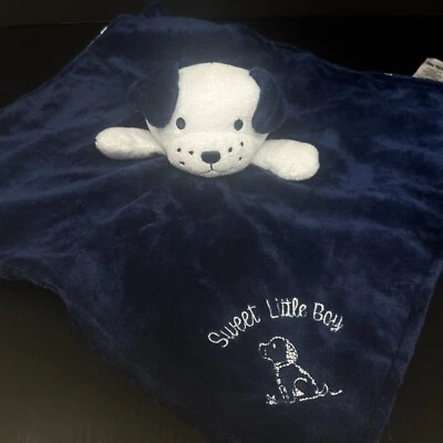 Little Me Azul Cachorro Perro Dulce Niño Pequeño Bebé Lovey Manta de Seguridad Satinado Foto 1 de 4