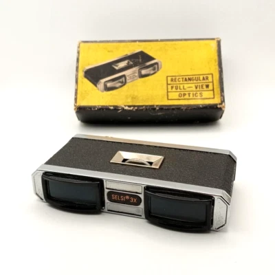 Vintage SELSI 3X Rectangular Full View Optics BINOCULARS ~ Made in Japan - Image 1 of 4