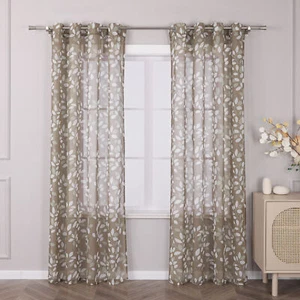 Voile Gardinen Stores mit Ösen Vorhang Dekoschal Wohnzimmer Modern Transparent - Bild 1 von 11