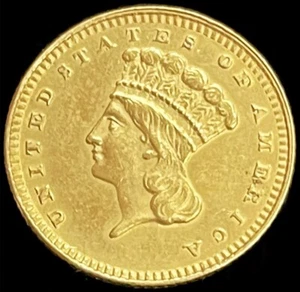 1886 GOLD UNITED STATES PRINCESS HEAD $1 DOLLAR COIN MINTAGE 5000 - Picture 1 of 2