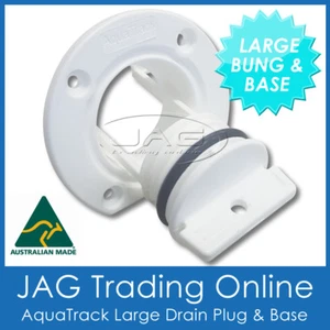 1 x AQUATRACK LARGE WHITE COMPLETE DRAIN BUNG PLUG & BASE-BOAT BUNG COARSE THEAD - Picture 1 of 4