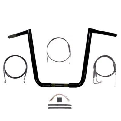 Kit de manillar Twin Peaks 1990-1995 Harley-Davidson Dyna 1 1/4" negro 16" Foto 1 de 2