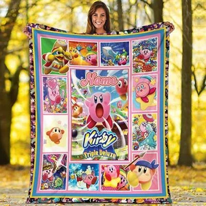 Personalized Kirby Game Fleece Blanket Gaming Kirby Birthday Blanket Kirby - Picture 1 of 4