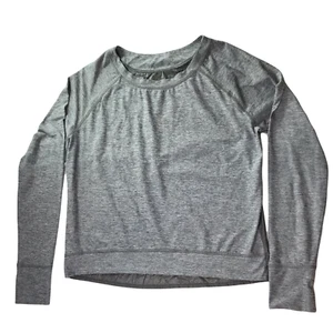 Oiselle Shirt, Long Sleeve, Gray. Wide Round Neck. Size Women's 6. Medium - Picture 1 of 11