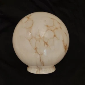 Antique Art Deco Slight Pink Globe Marbled Glass Lamp Shade - Picture 1 of 23