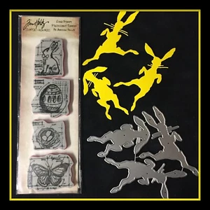 Tim Holtz Stampers Francobolli Anonimi PASQUA BLUEPRINT e matrici marca sconosciuta - Foto 1 di 8