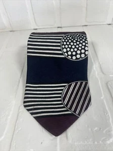 Watch It Silk Tie Made In USA Blue Purple Geometric Striped - Picture 1 of 6