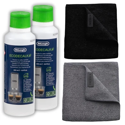 De'Longhi Ecodecalk 200ml Pack of 2 + 2 Premium Trevuza Microfibre Cloths - Image 1 of 4