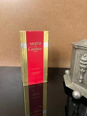 卡地亚 Must II ii De Cartier EAU FRIACHE 100 毫升 3.4 盎司女士喷雾已停产 — 第 1/4 张图片