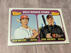 Ehire Adrianza Signed 2014 Topps Heritage Card #24 COA RC Rookie Zach Walters