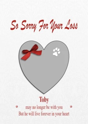 Personalised Pet Bereavement card loss of pet Sympathy Condolence  card - Image 1 of 3