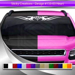 133-03 HEART Decal Sticker Windshield Window Vinyl Banner Graphic Car SUV Heart - Picture 1 of 6
