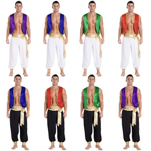 Herren Kostüm Patchwork Set Urlaub Weste Klassisch Outfit Arabisch Hosen Party - Bild 1 von 101