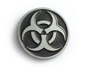 Biohazard Belt Buckle for Leather Belts Without Buckles - 1.5" or 38mm Wide - Picture 1 of 4