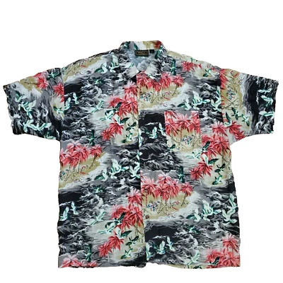 Camisa Monzini Hawaiana Aloha Para Hombres L L Lápiz Labial Palmeras Hecha en Italia Rayón De Colección Foto 1 de 4