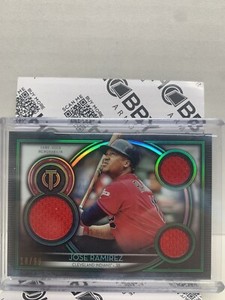 2020 Topps Tribute Triple Relic Jose Ramirez /99