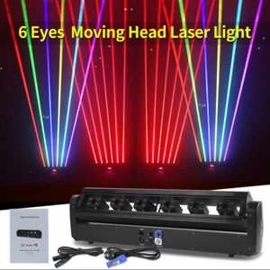 Luz láser cabezal móvil haz RGB de 6 ojos DMX DJ fiesta discoteca luz estroboscópica - Imagen 1 de 16