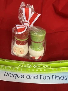 Ceramic Salt and Pepper Shakers Santa and Snowman NEW - Picture 1 of 6