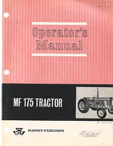 Massey-Ferguson MF 175 Traktor Bedienungsanleitung - Bild 1 von 1