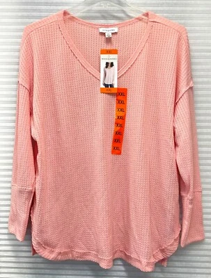 Top tejido térmico vintage America para mujer cuello en V rosa melocotón talla XXL - NUEVO CON ETIQUETAS Foto 1 de 4