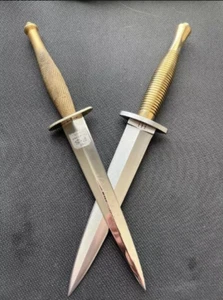 Lot of 2 British Army Fairbairn Sykes Commando Knife 2nd and 3rd Pat Brass - Picture 1 of 3