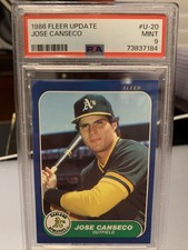 1986 FLEER UPDATE JOSE CANSECO RC #U20 PSA 9