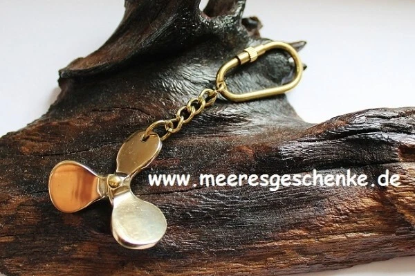 SEA-CLUB Schlüsselanhänger maritim als Schiffsschraube ca. 10 x Ø 5 cm Messing