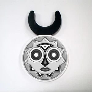 Modern African Mask Sculpture Wooden Decor Black & White Afro Futurism Wall Art - Picture 1 of 7