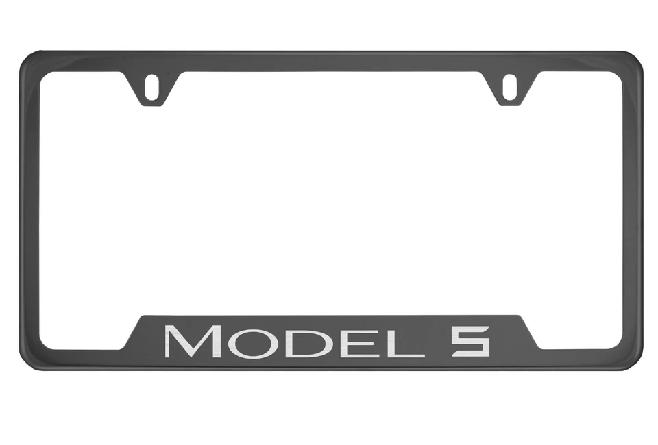 特斯拉 Model S 黑色镀铬车牌架 — 第 1/1 张图片