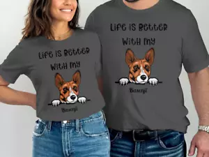 Life is Better With My Basenji Dog Lover Casual Style Unisex Short Sleeve Tee - Picture 1 of 30
