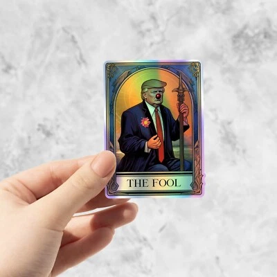 Pegatina holográfica Trump para computadora portátil, pegatina anti-Trump, enciérralo Foto 1 de 2