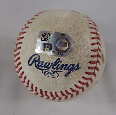 2023 Reds Pirates Game Used Baseball Colin Henderson TJ Friedl Fouls 88 - Image 1 of 4